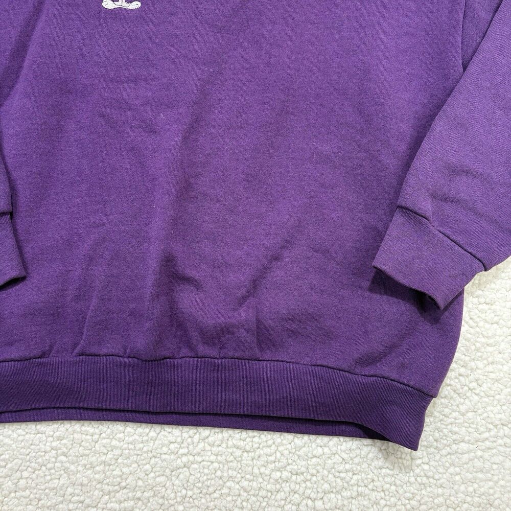 Vintage Bugs Bunny Looney Tunes Sweatshirt Purple Womens XL Embroidered Warner‎ - Picture 4 of 9